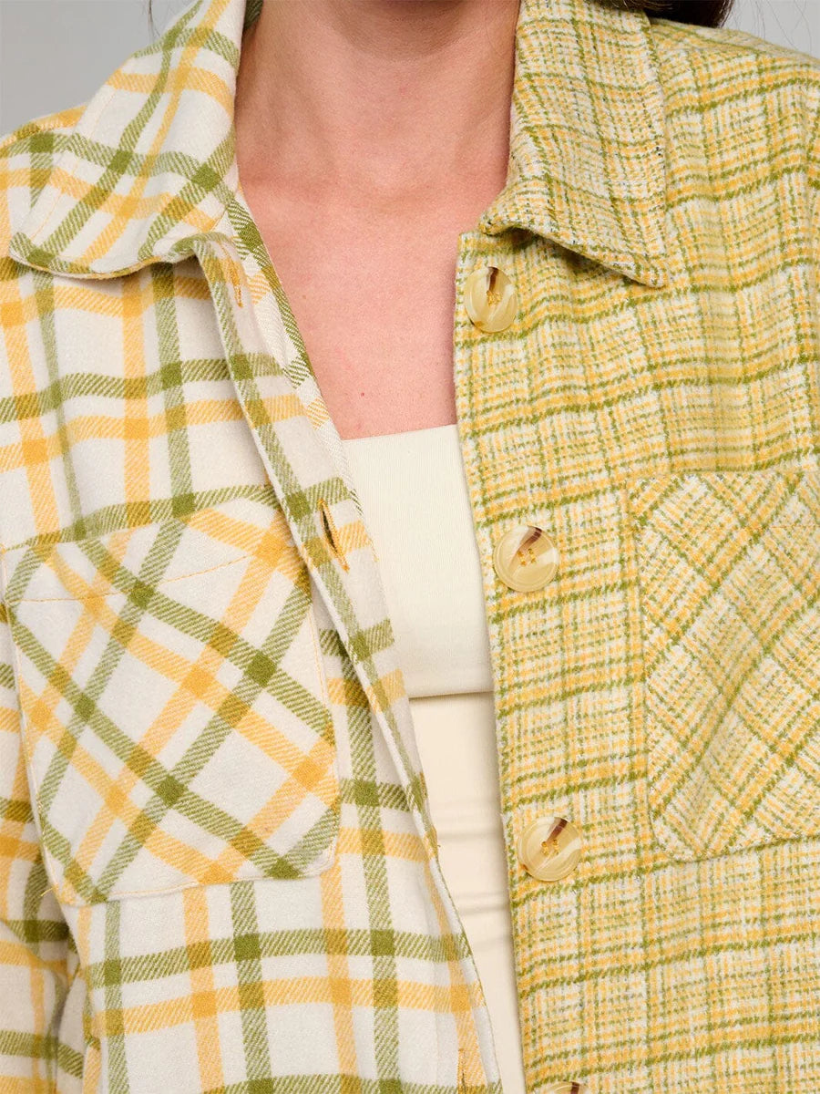 Lime Multi Plaid Shacket