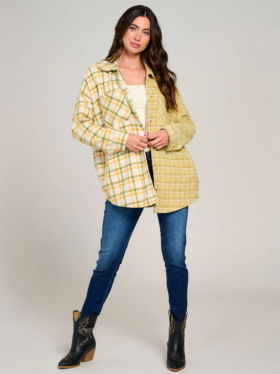 Lime Multi Plaid Shacket
