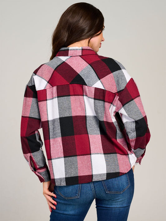 Burgundy Plaid Shacket