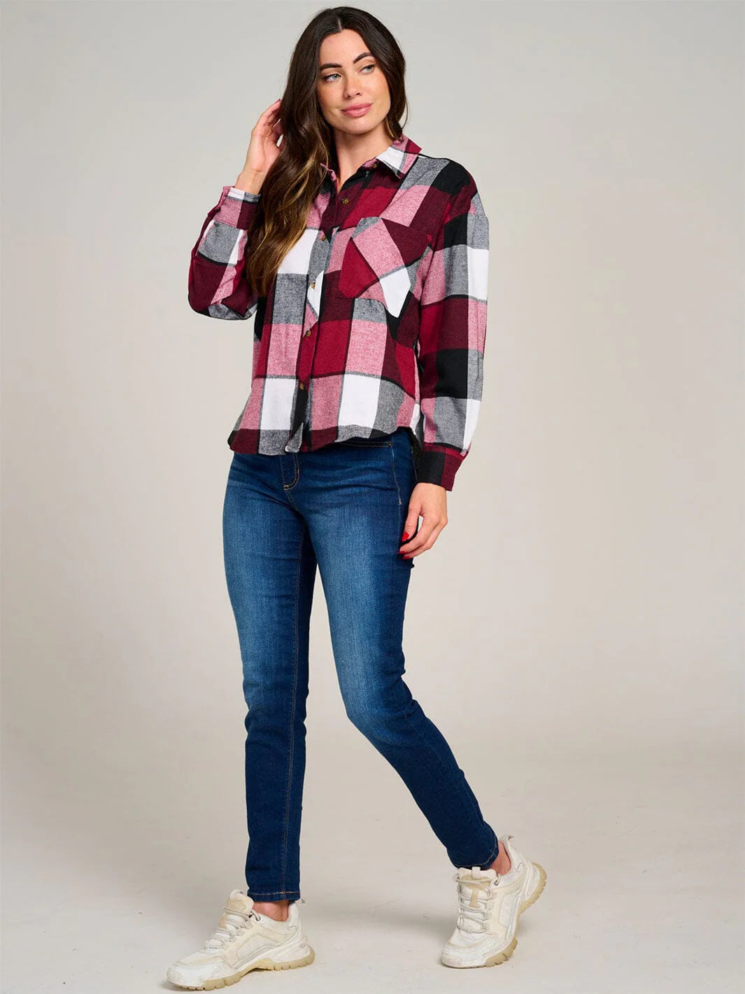 Burgundy Plaid Shacket