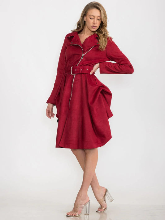 Belted Long Sleeve Dress