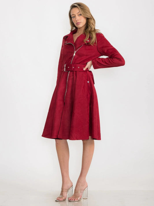 Belted Long Sleeve Dress