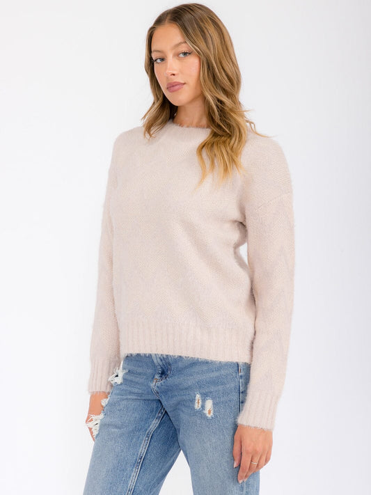 Shimmer Detailed Mauve Sweater