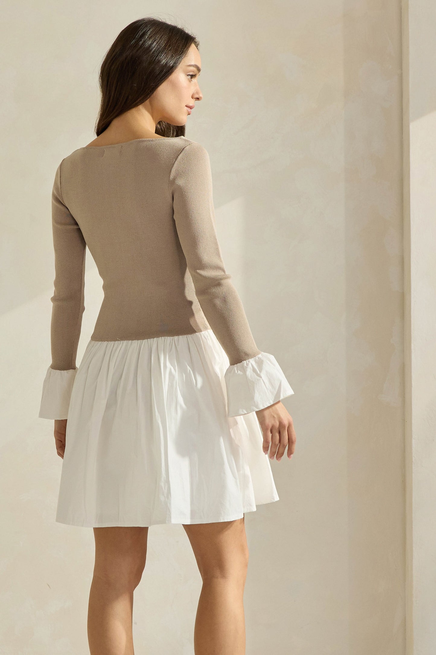 Sweater & Poplin Dress