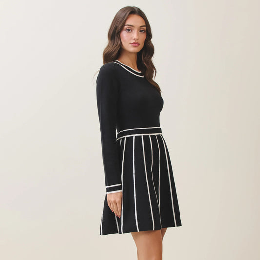 Monochrome Contrast Dress