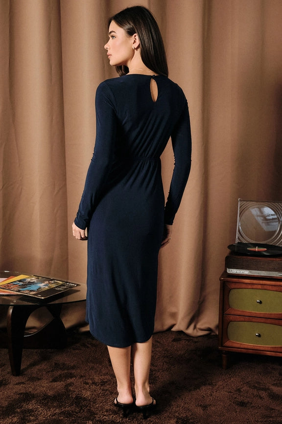Long Sleeve Tulip Hem Dress