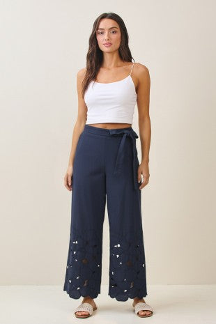 Floral Cutout Pants