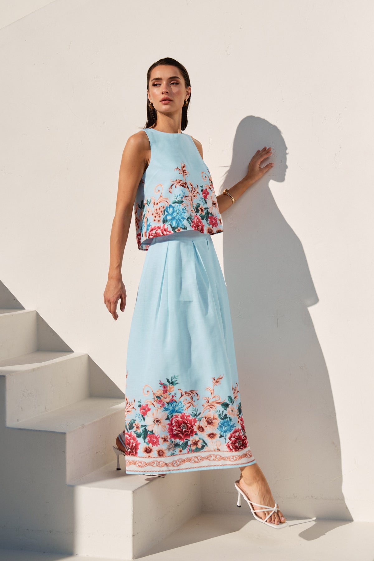 Floral Top & Skirt Set