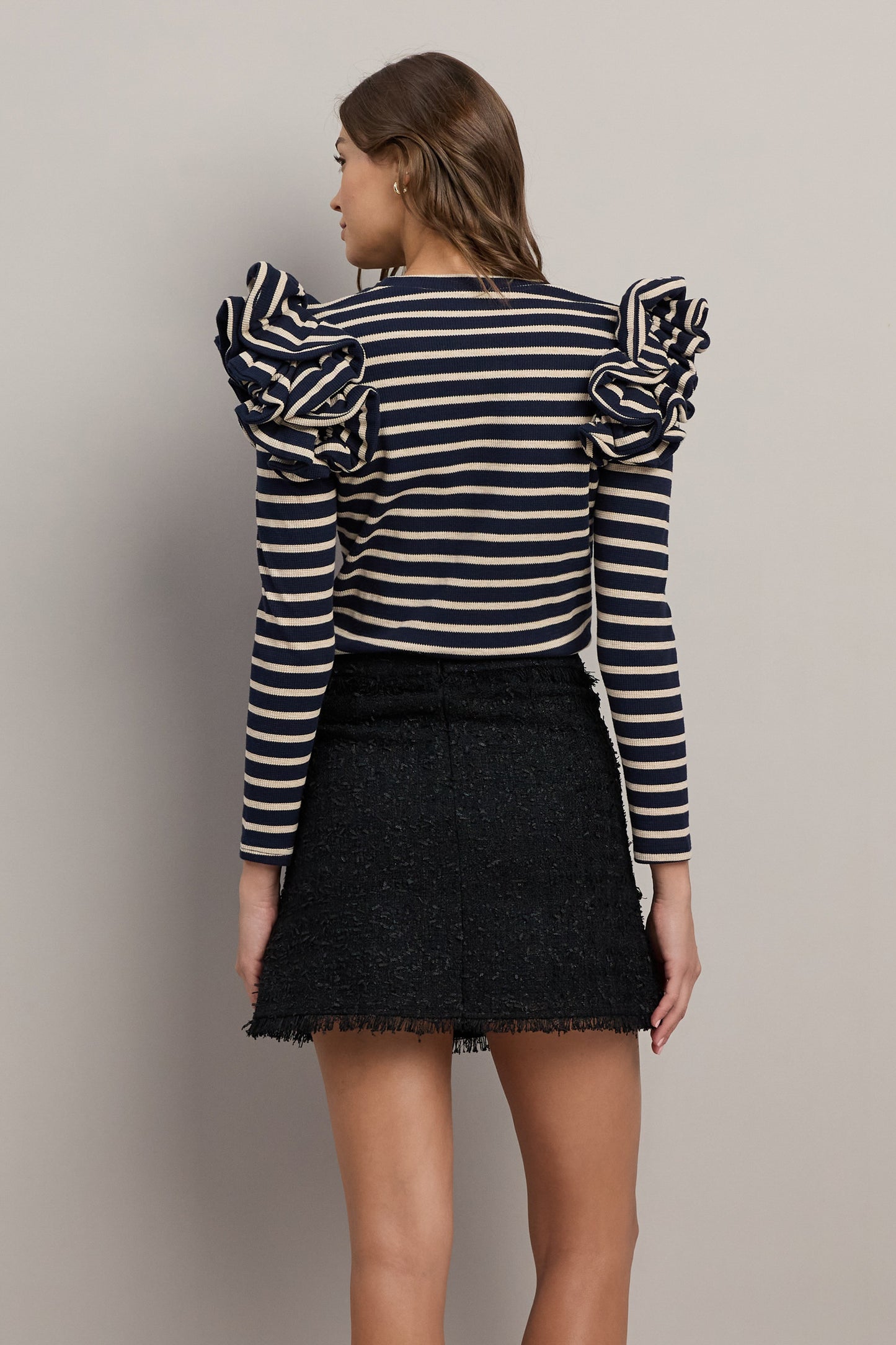 Ruffle Striped Top