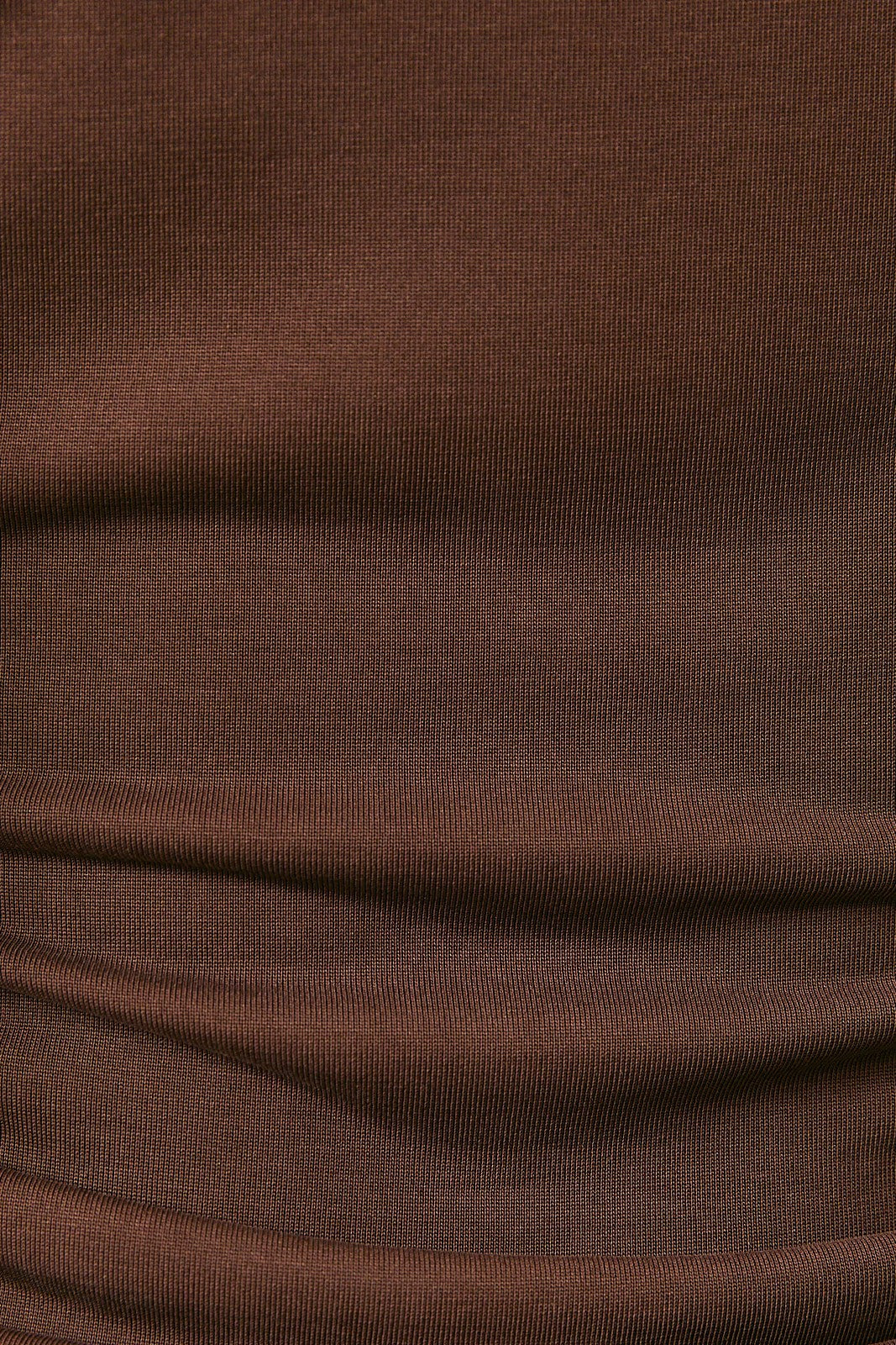 Ruched Waist Asymmetric Top - Brown