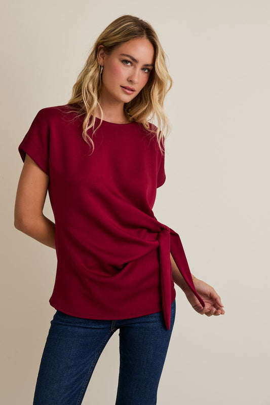 Front Tie Burgundy Top