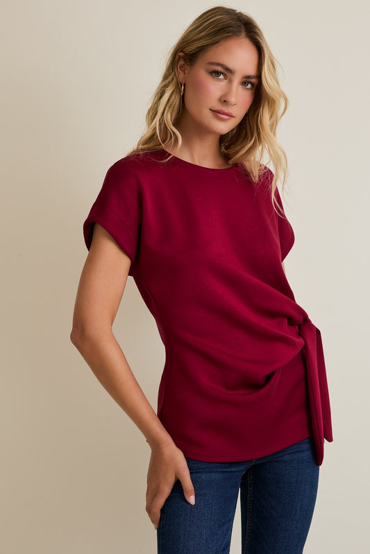 Front Tie Burgundy Top