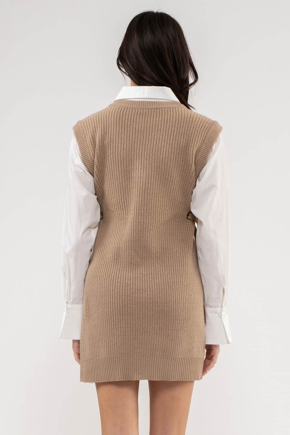 V Neck Sweater Dress