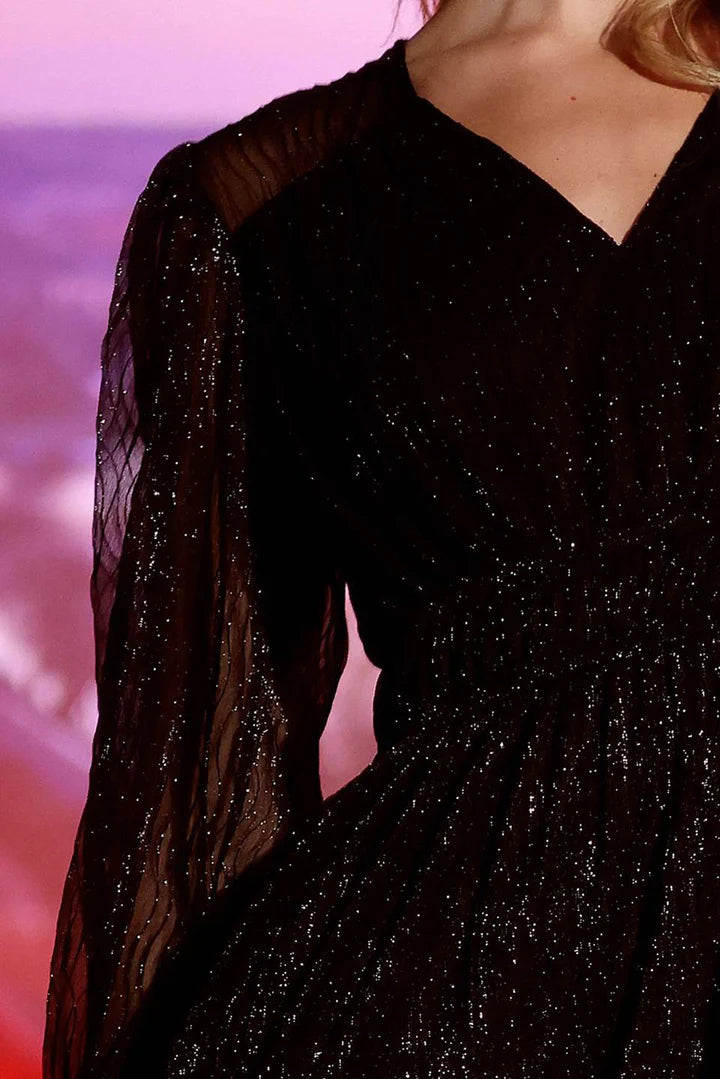 Glitter Sheer Mini Dress