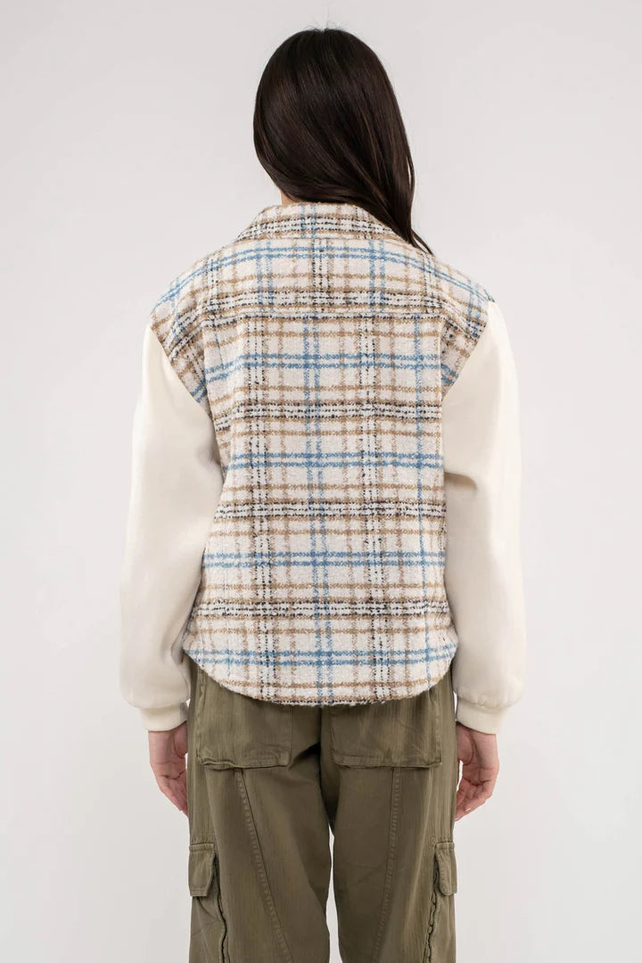 Contrast Tweed Jacket - Ivory