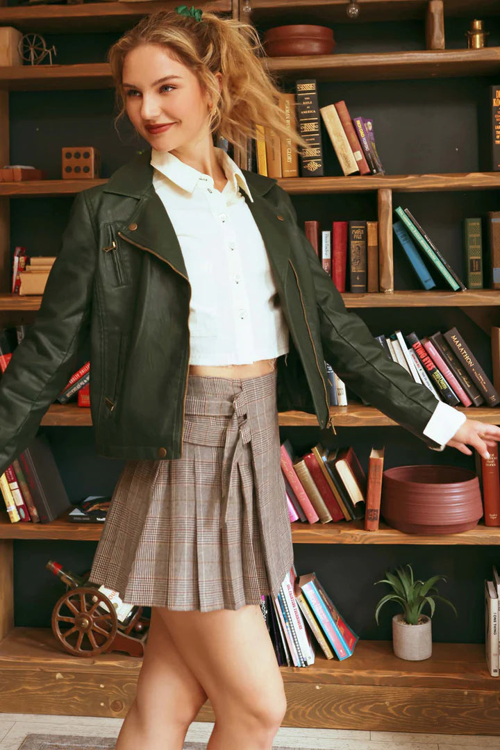 Faux Leather Motorcycle Jacket