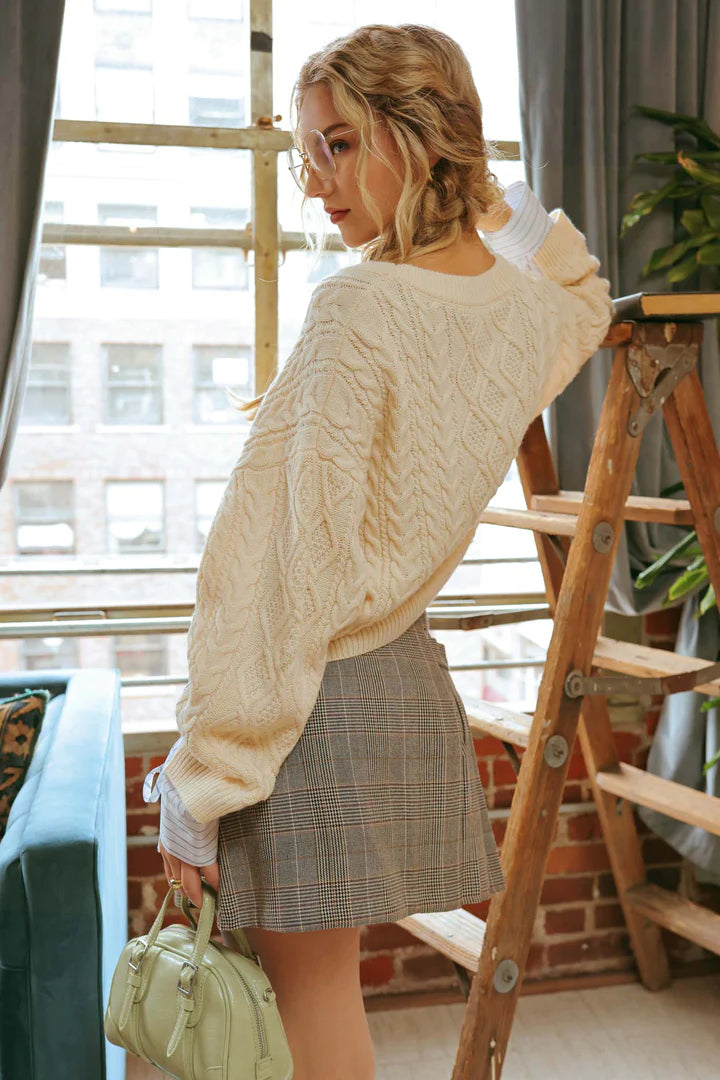 Contrast Knit Sweater