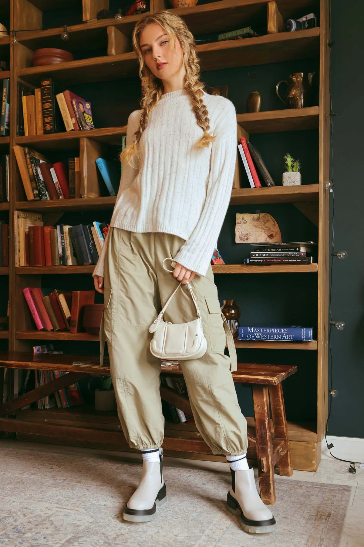 Mock Neck Striped Sweater