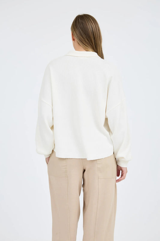 Collared Raw Edge Top