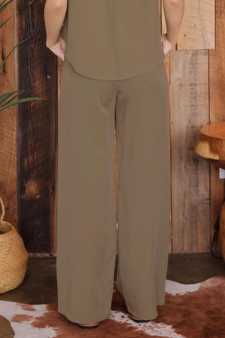 Drawstring Wide Leg Pants