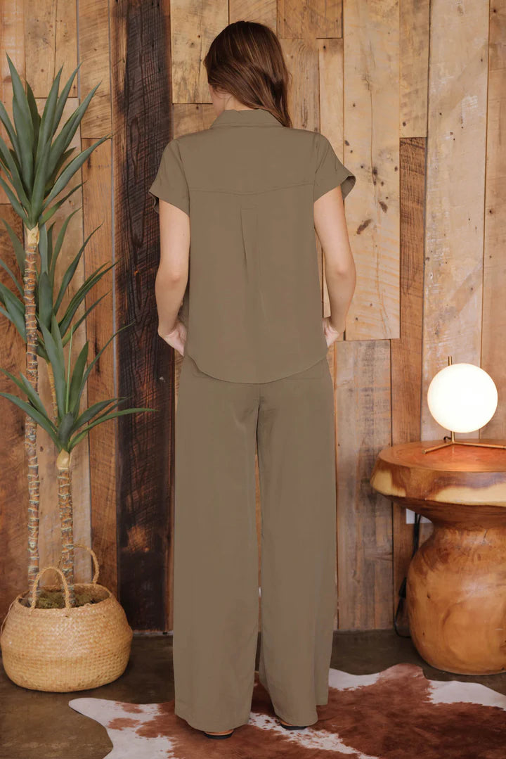 Drawstring Wide Leg Pants