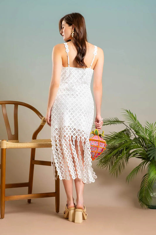 Eyelet Lace Fringe Dress