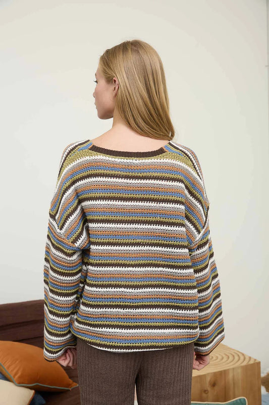 Multicolor Stripe Cardigan