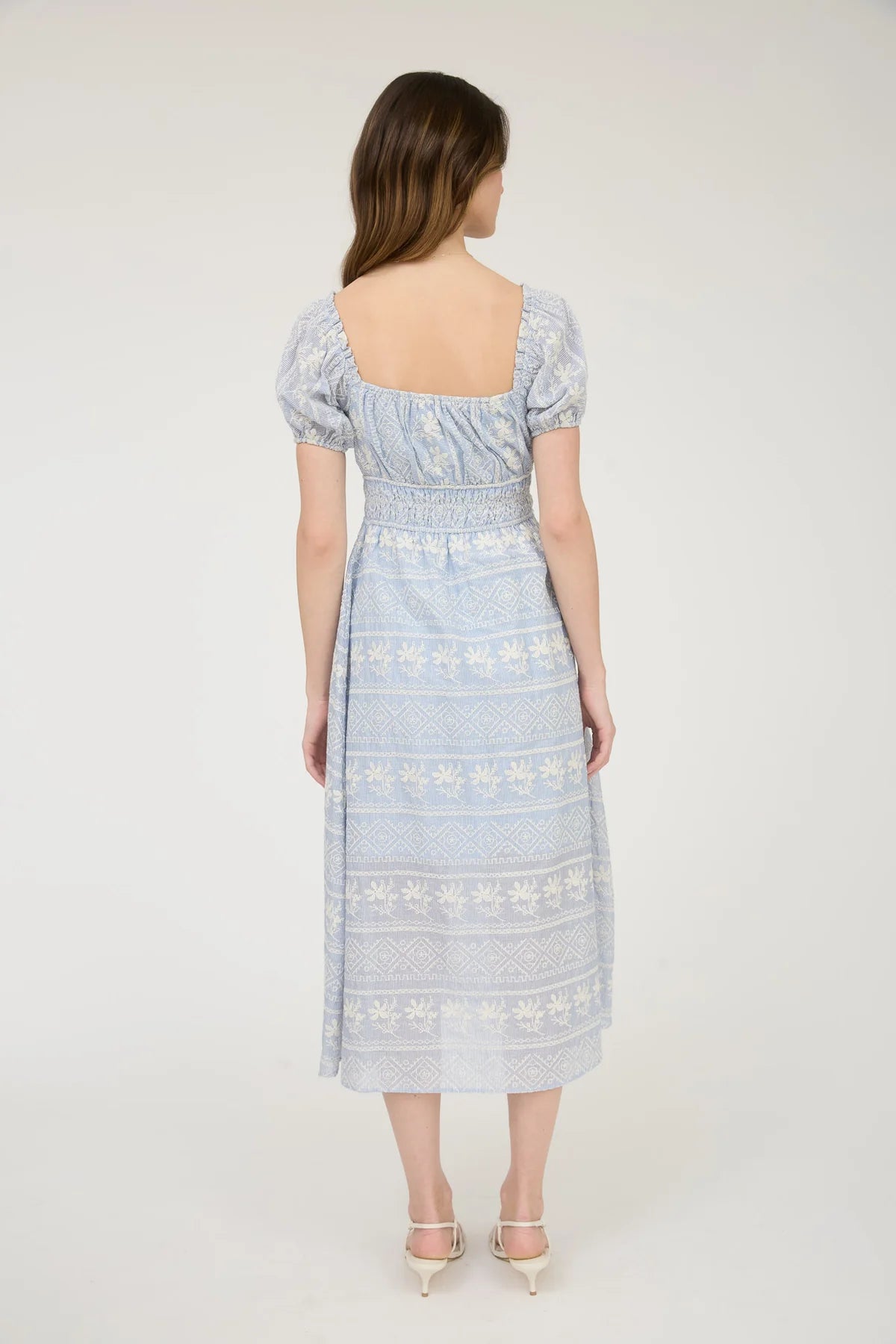 Floral Embroidery Pattern Dress