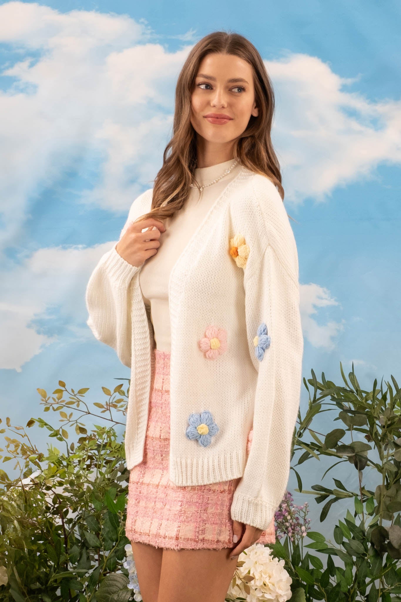 Puff Floral Cardigan