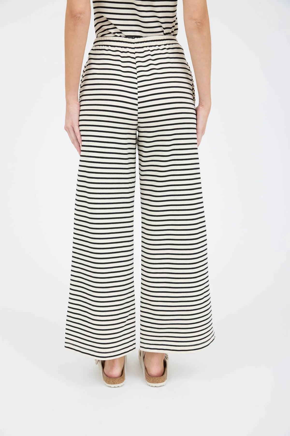 Striped Knit Wide Leg Pants