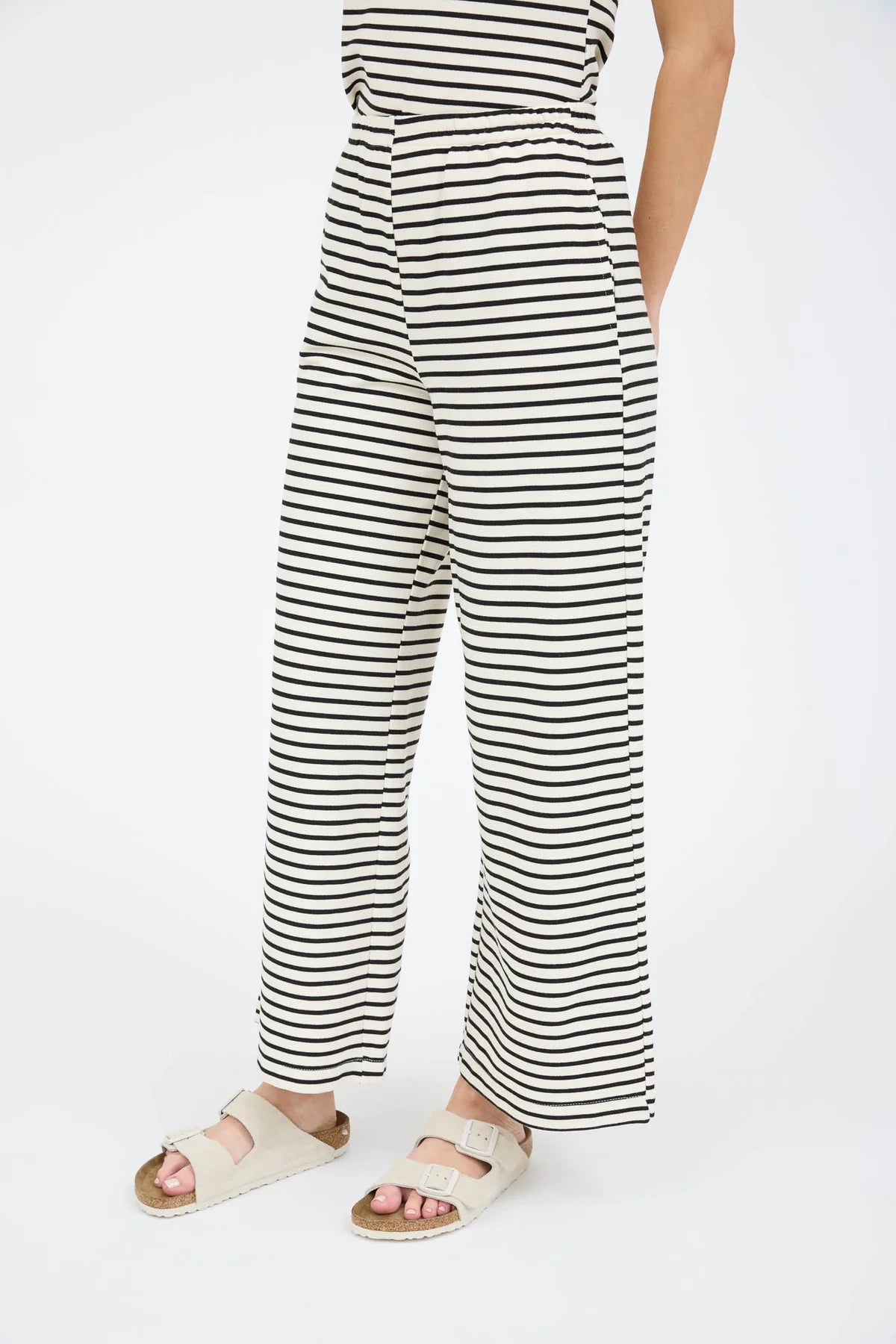 Striped Knit Wide Leg Pants