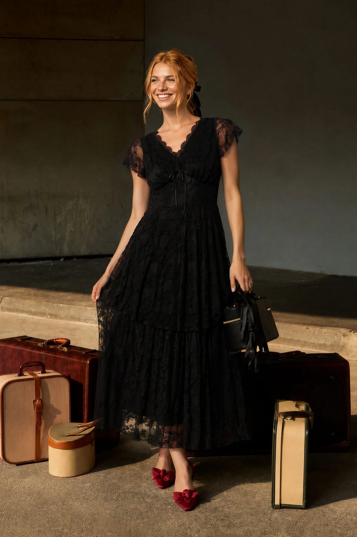 Cap Sleeve Lace Dress