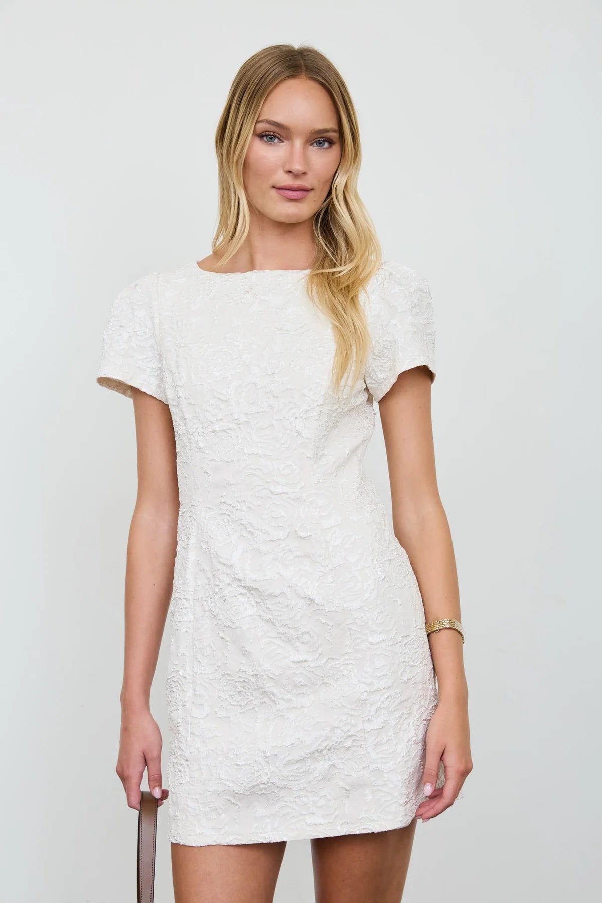 Textured Rose Jacquard Dress