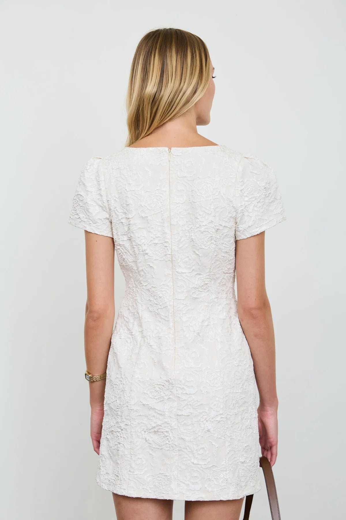 Textured Rose Jacquard Dress