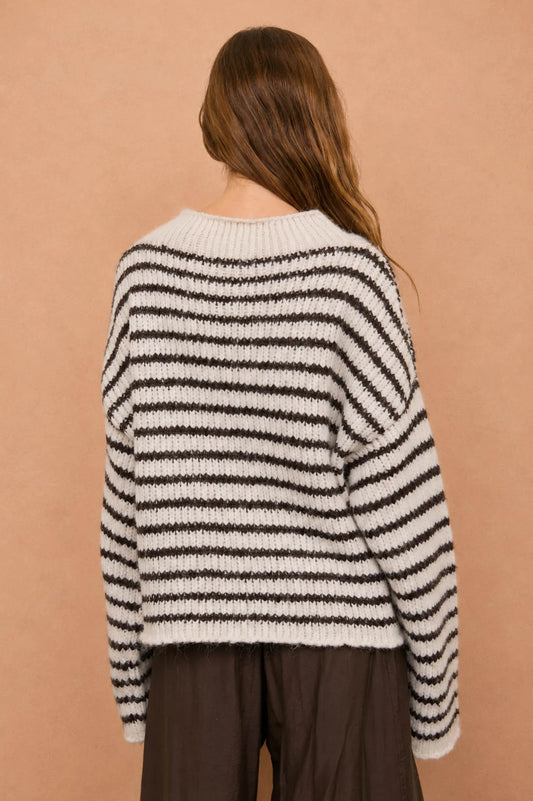 Rolled Edge Striped Sweater
