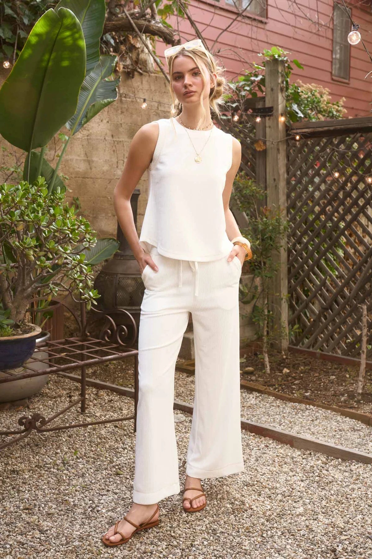 Back Button Knit Tank