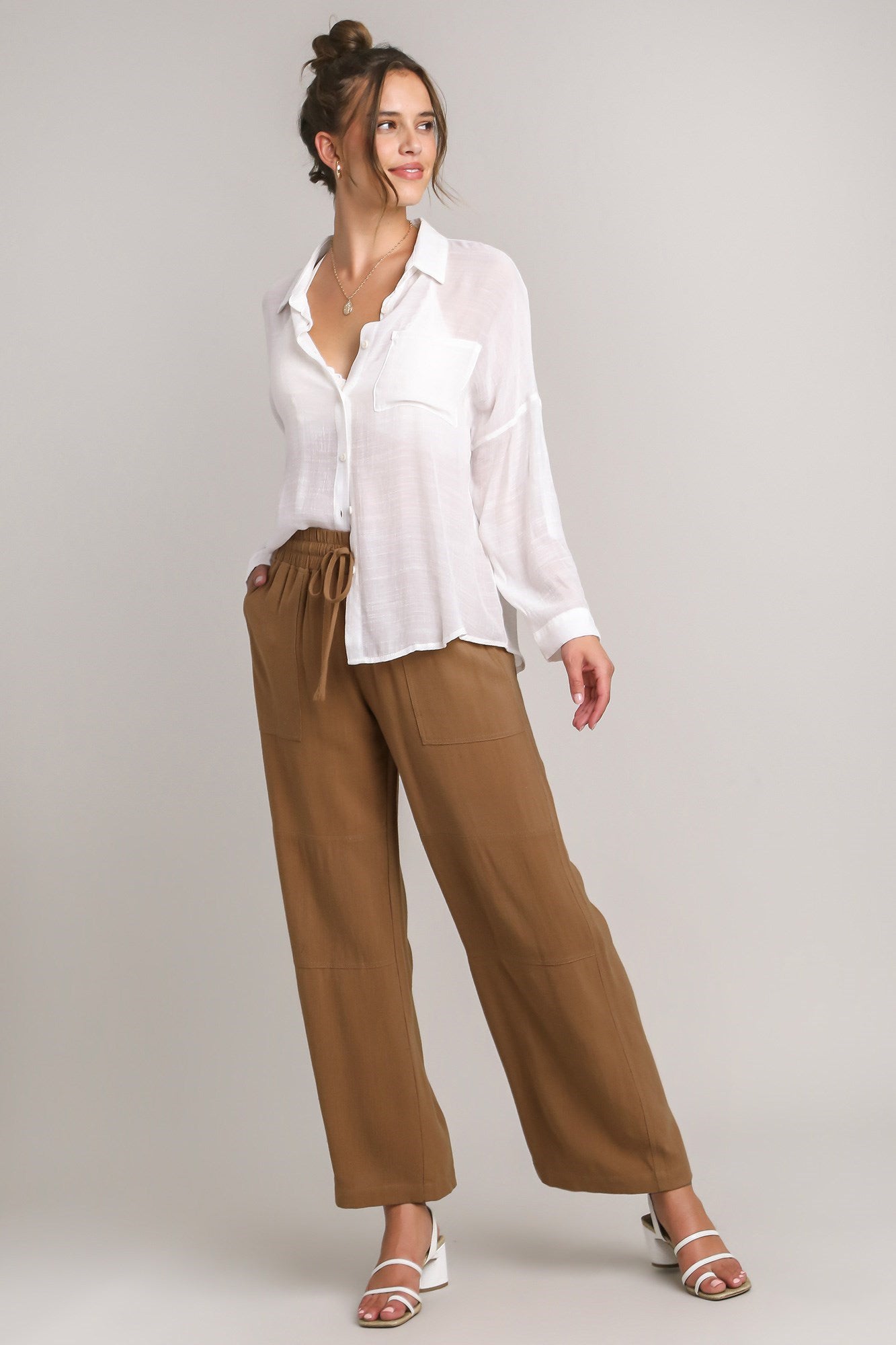 Wide Ankle Camel Pants