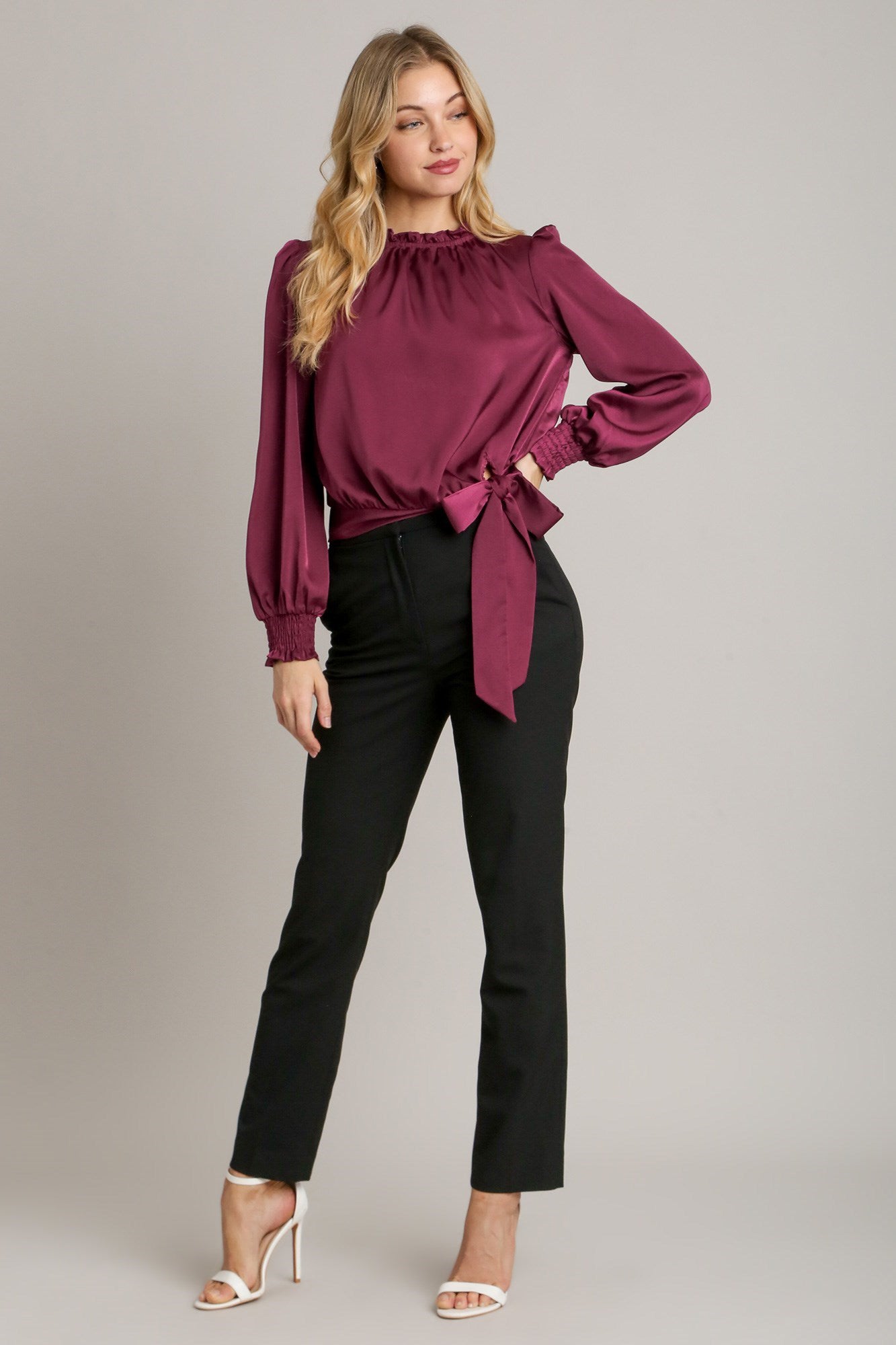 Side Tie Satin Top
