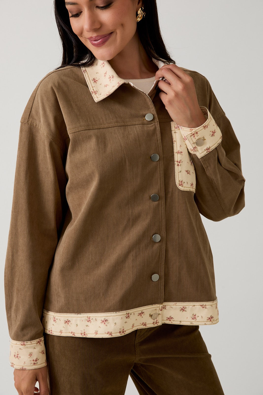 Corduroy & Floral Jacket