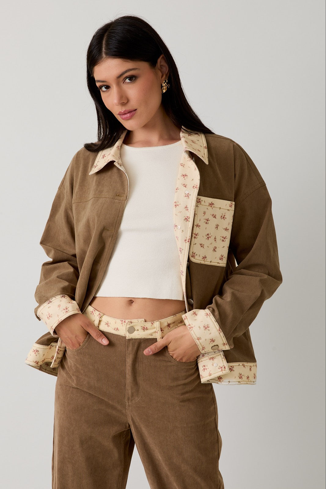 Corduroy & Floral Jacket