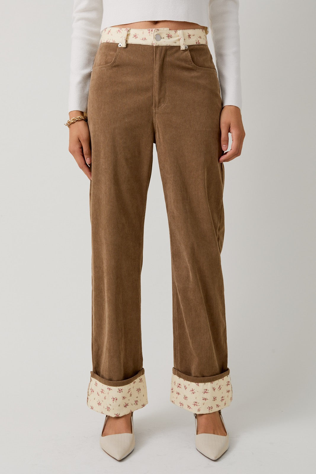 Floral Corduroy Pants
