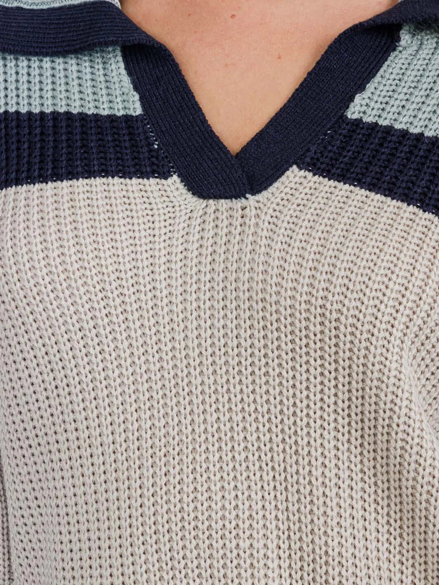 V-Neck Colorblock Sweater