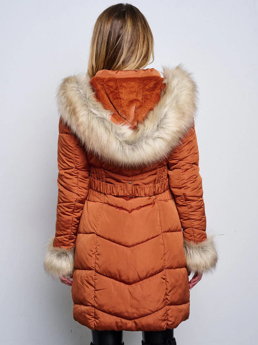 Puffer Hooded Sherpa Coat
