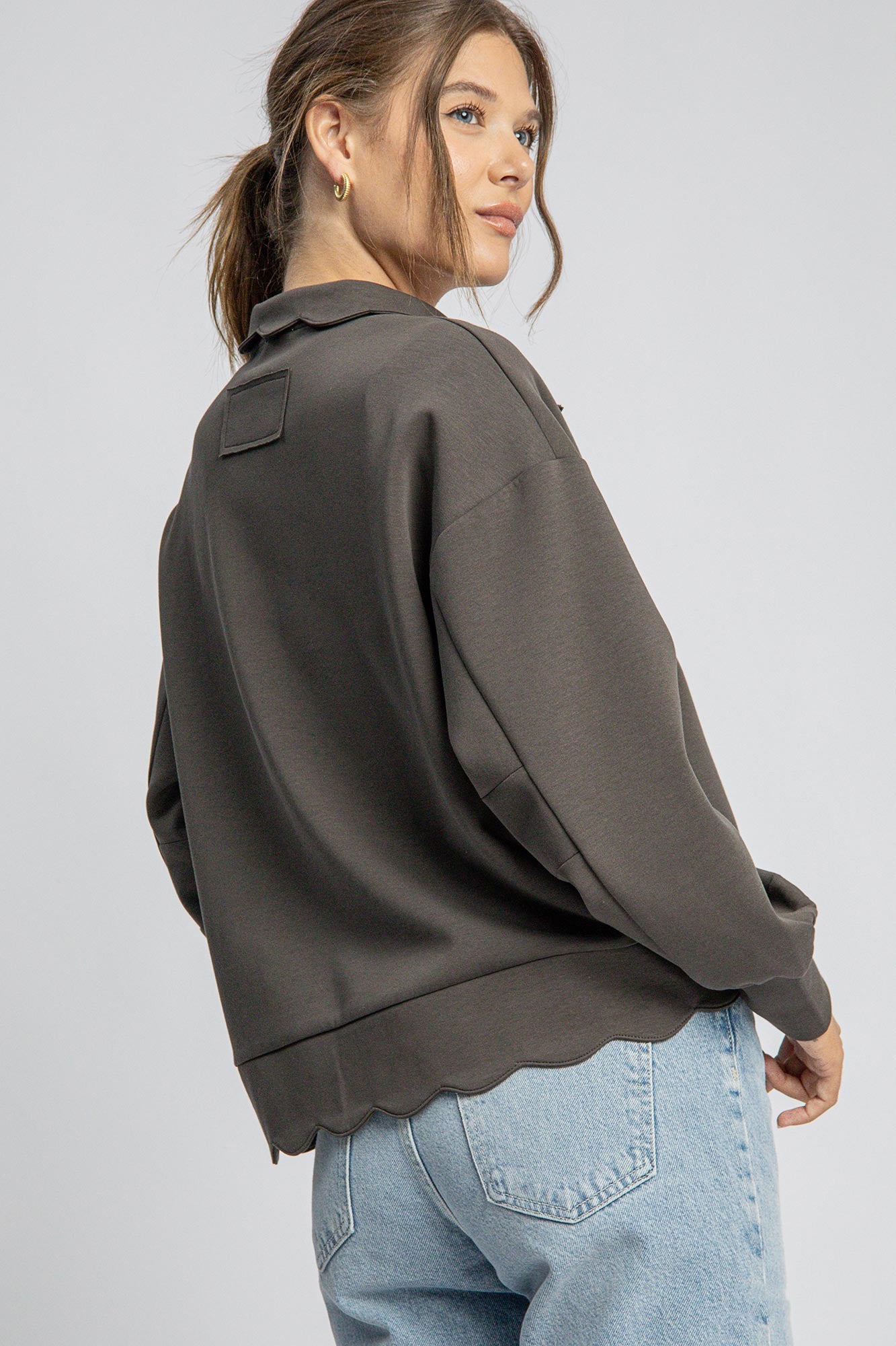 Luxknit Scallop Detailed Top