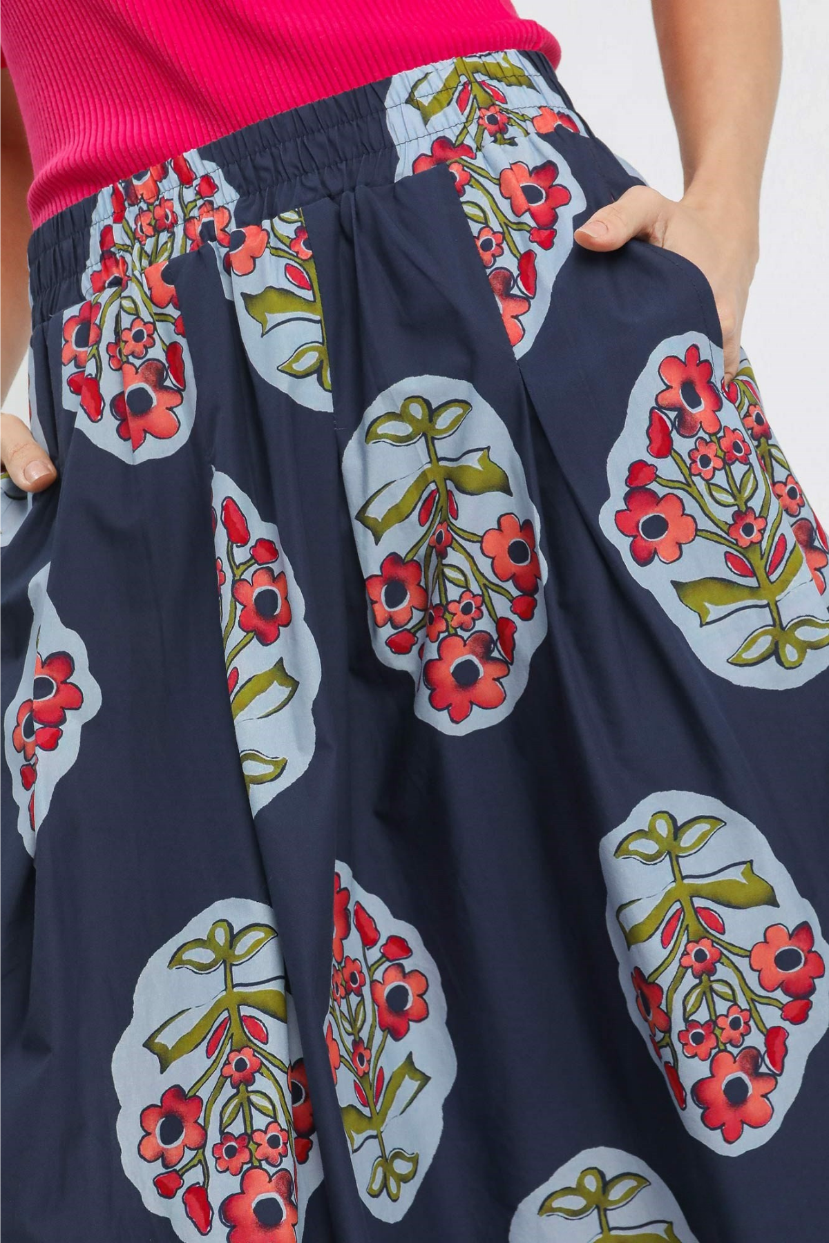 Boho Floral Midi Skirt