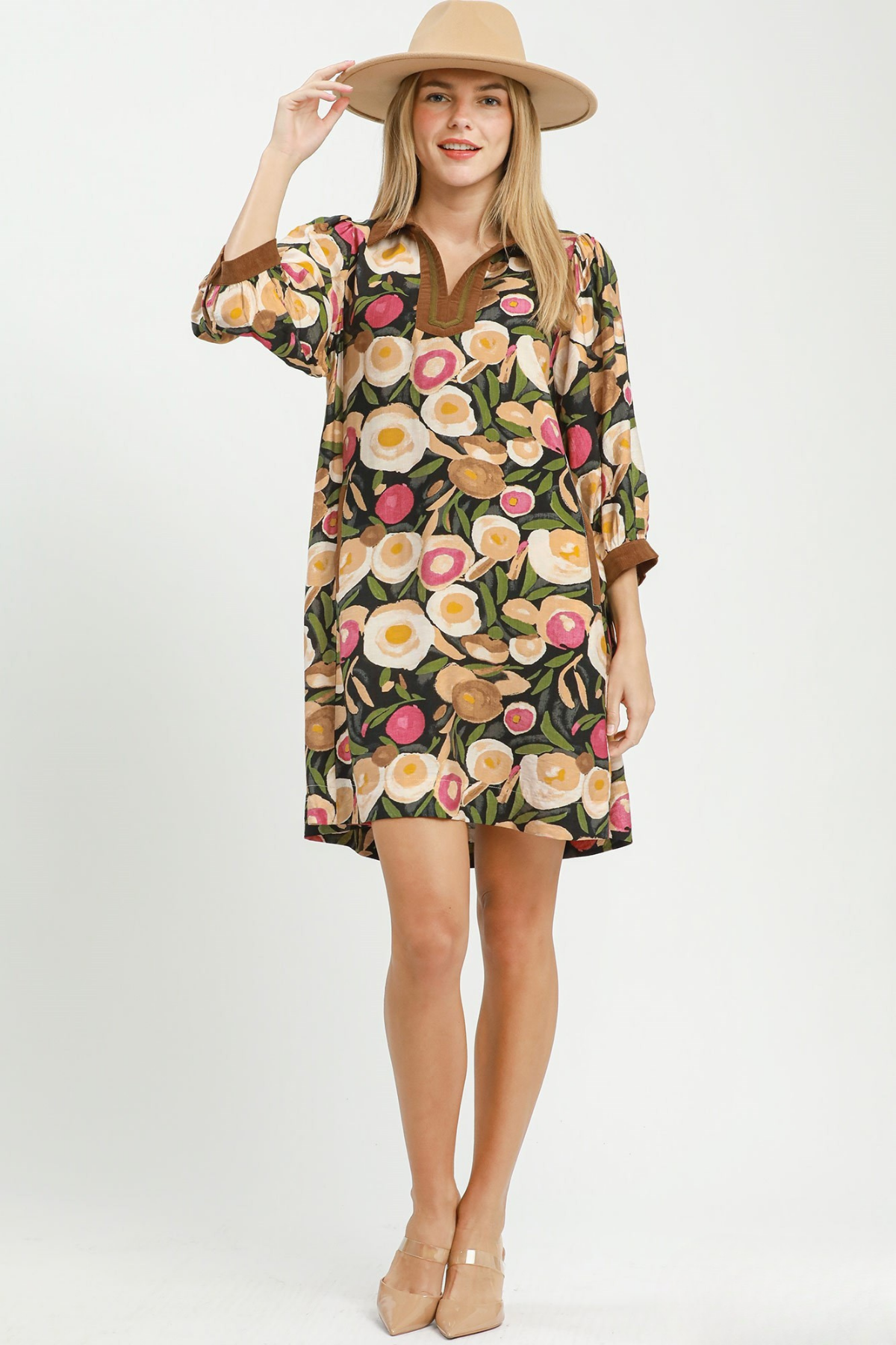 Puff Sleeve Floral Dress