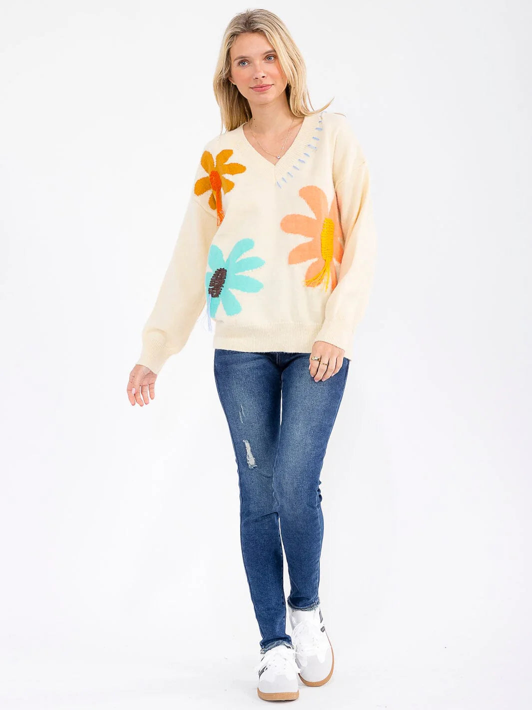 Blossom V-Neck Sweater