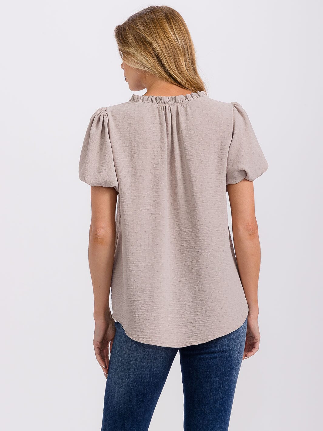 Puff Sleeve V-Neck Top
