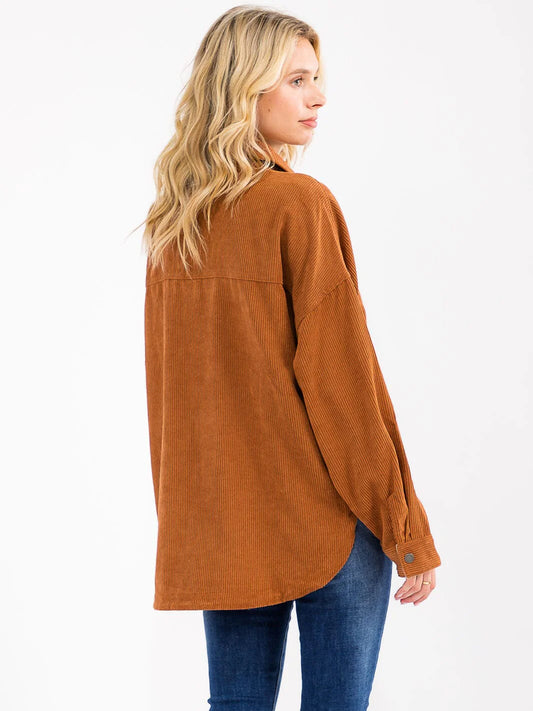 Rust Corduroy Shacket