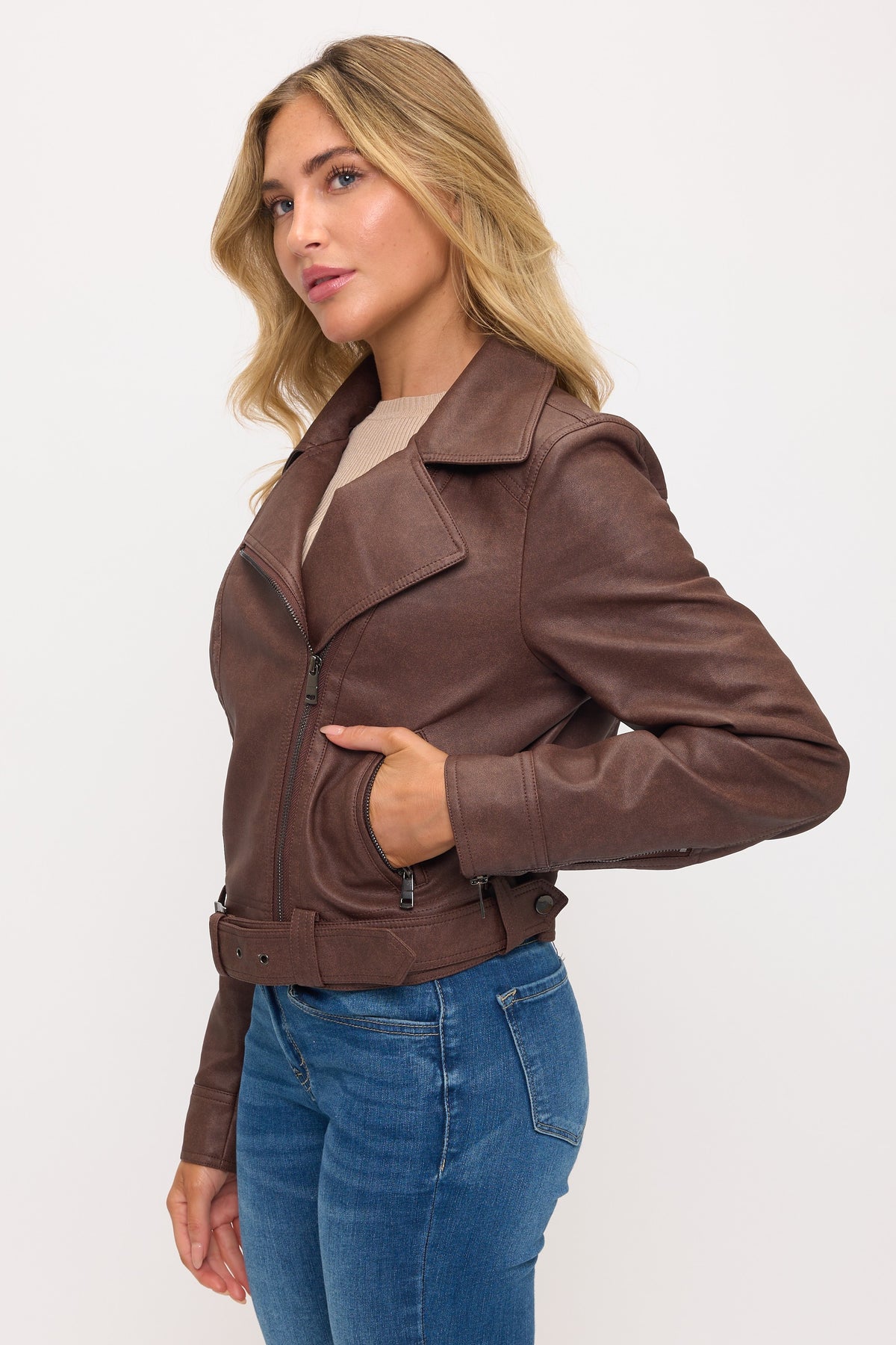 Belted Side Zip Jacket